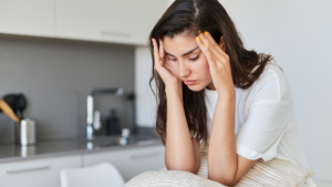 Depressed woman with PCOS